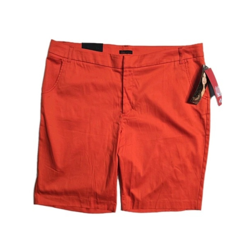 sophia vergara Women's Bermuda‎ Skinny Shorts  Orange 18 NWT
